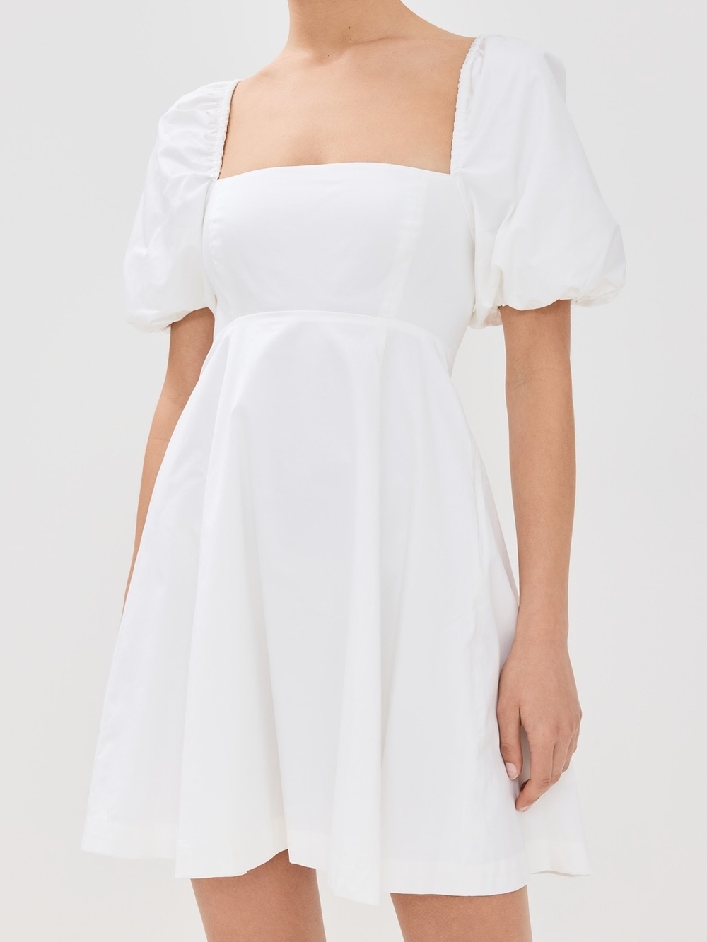 Hill House Home Matilda Mini Dress White Cotton Puff Sleeve Size Small